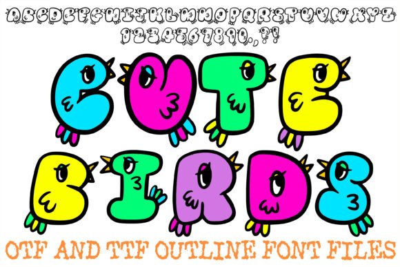 Cute Birds Font: Whimsical Display Type for Small Business Branding