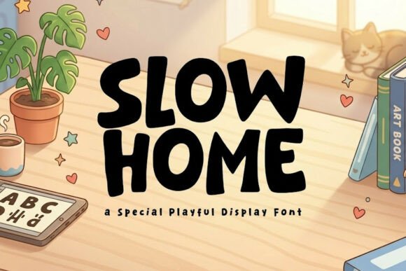 Slow Home: A Modern Display Font for Editorial Design